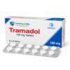 Tramadol 100 mg Tablets packaging for prescription pain management