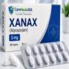 Xanax (Alprazolam) 2 mg tablets packaging displayed for medication identification